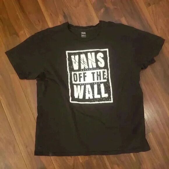 VANS OFF THE WALL MEN'S BLACK SHORT SLEEVE T-SHIRT - Picture 2 of 7